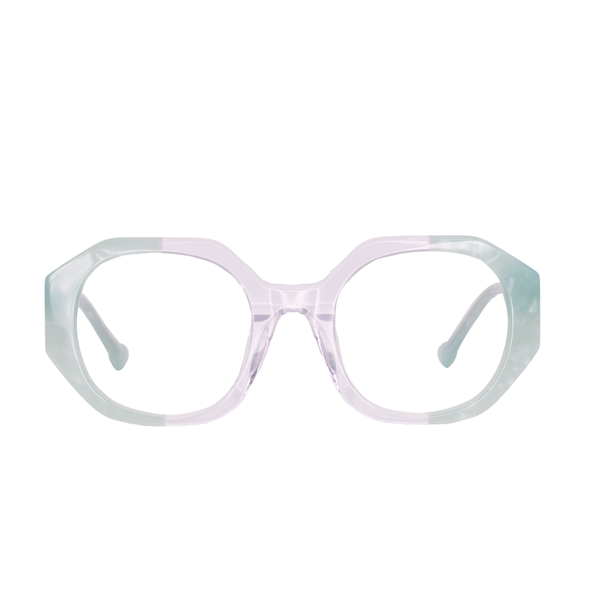 LENTES GERONA GLAM DE ACETATO COLOR CRISTAL/MENTA - GER FS- 006