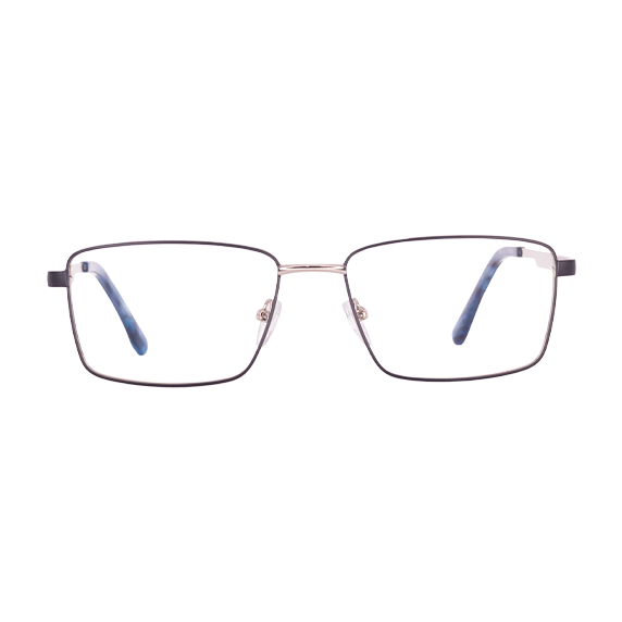 LENTES OBEN DE METAL COLOR PLATA DEMI/AZUL- OBE 040