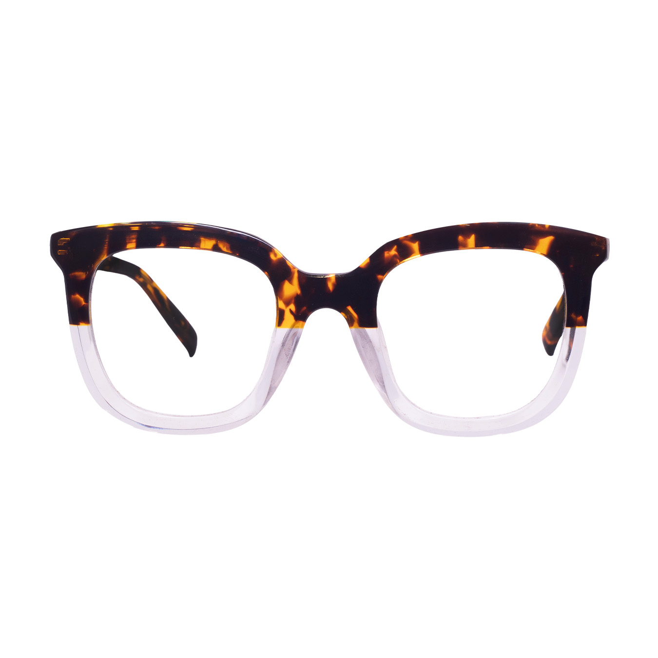 LENTES GERONA DE ACETATO COLOR CRISTAL CAREY- GER FS- 001