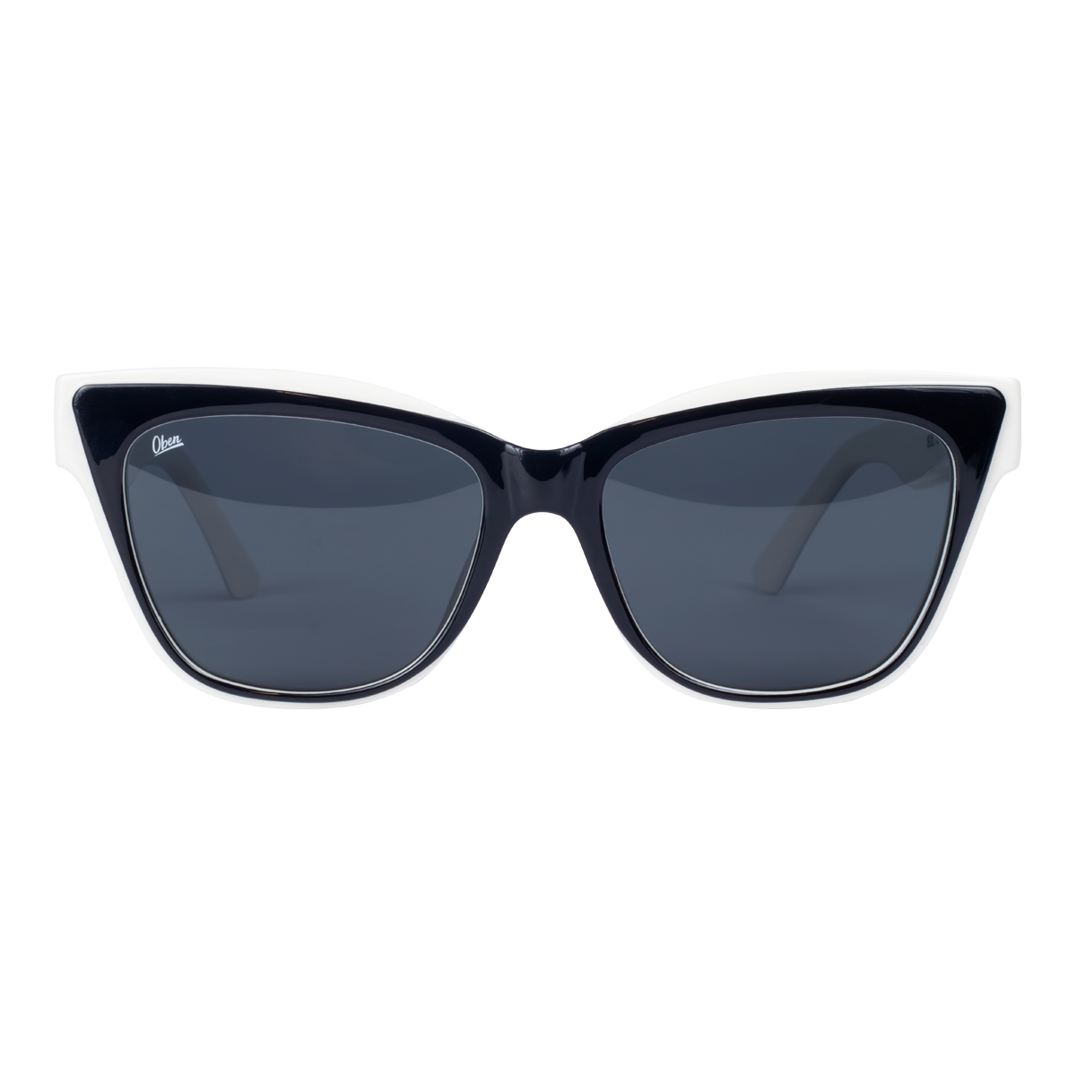 LENTES DE SOL OBEN DE PASTA COLOR NEGRO BEIGE- SOL-013