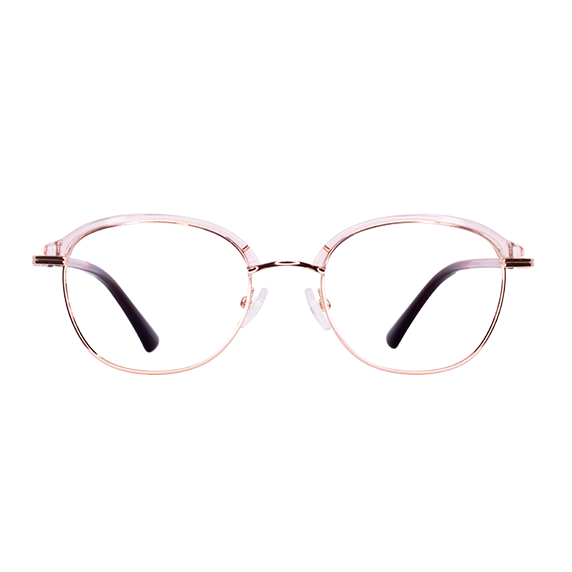 LENTES GERONA DE METAL COLOR ROSA CRISTAL/ VINO- GER CR- 003